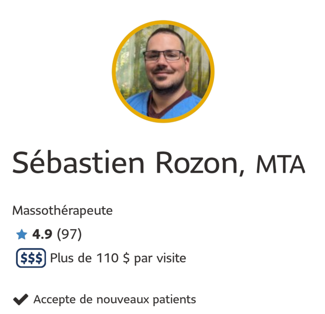 Sebastien Rozon Avis Clients(es) :: Massage Énergie Santé clinique massothérapie ...